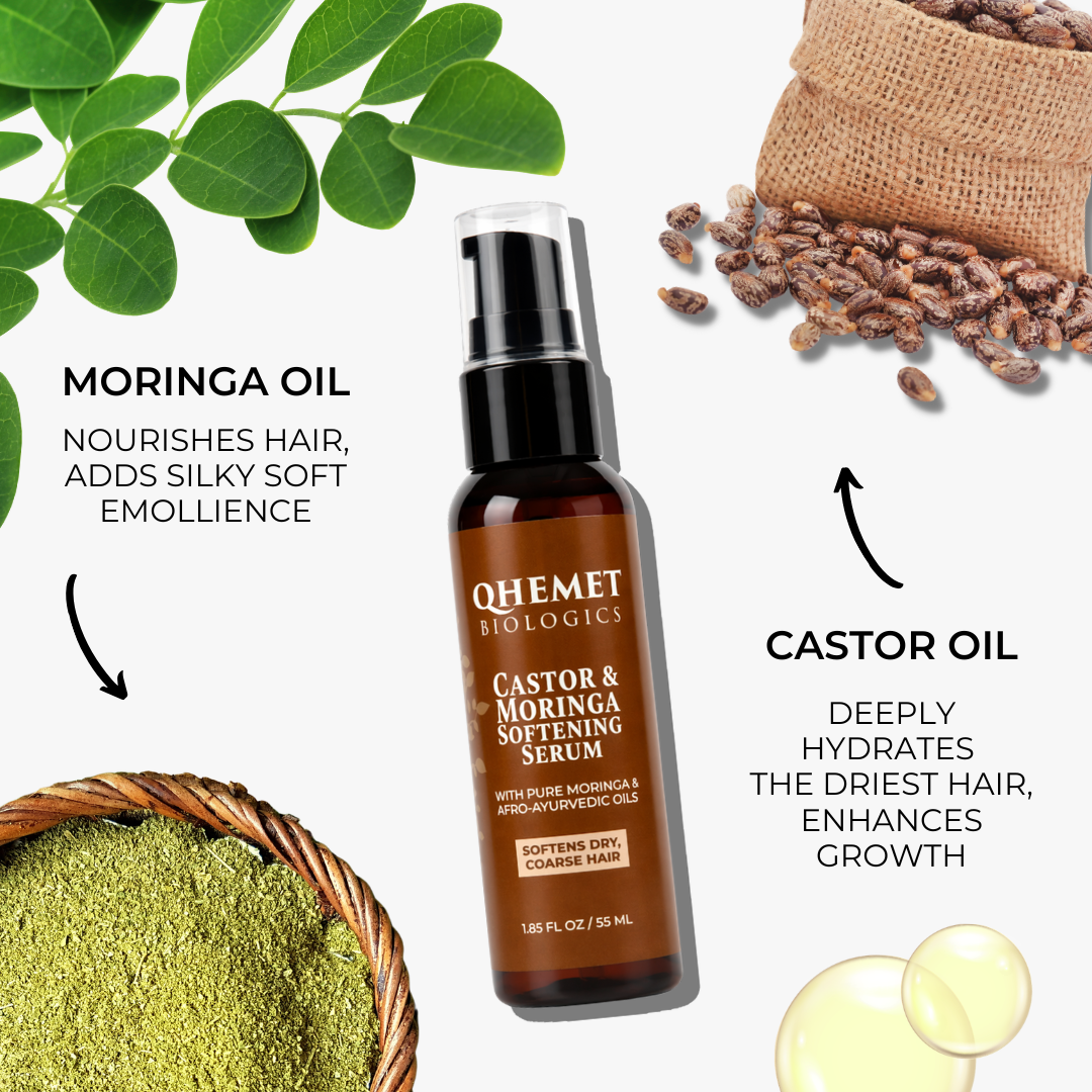 Castor & Moringa Softening Serum - Nourishing Oil for African Hair