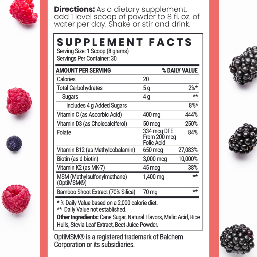 MSM + BIOTIN | Hair Nutrients Blend - Qhemet Biologics