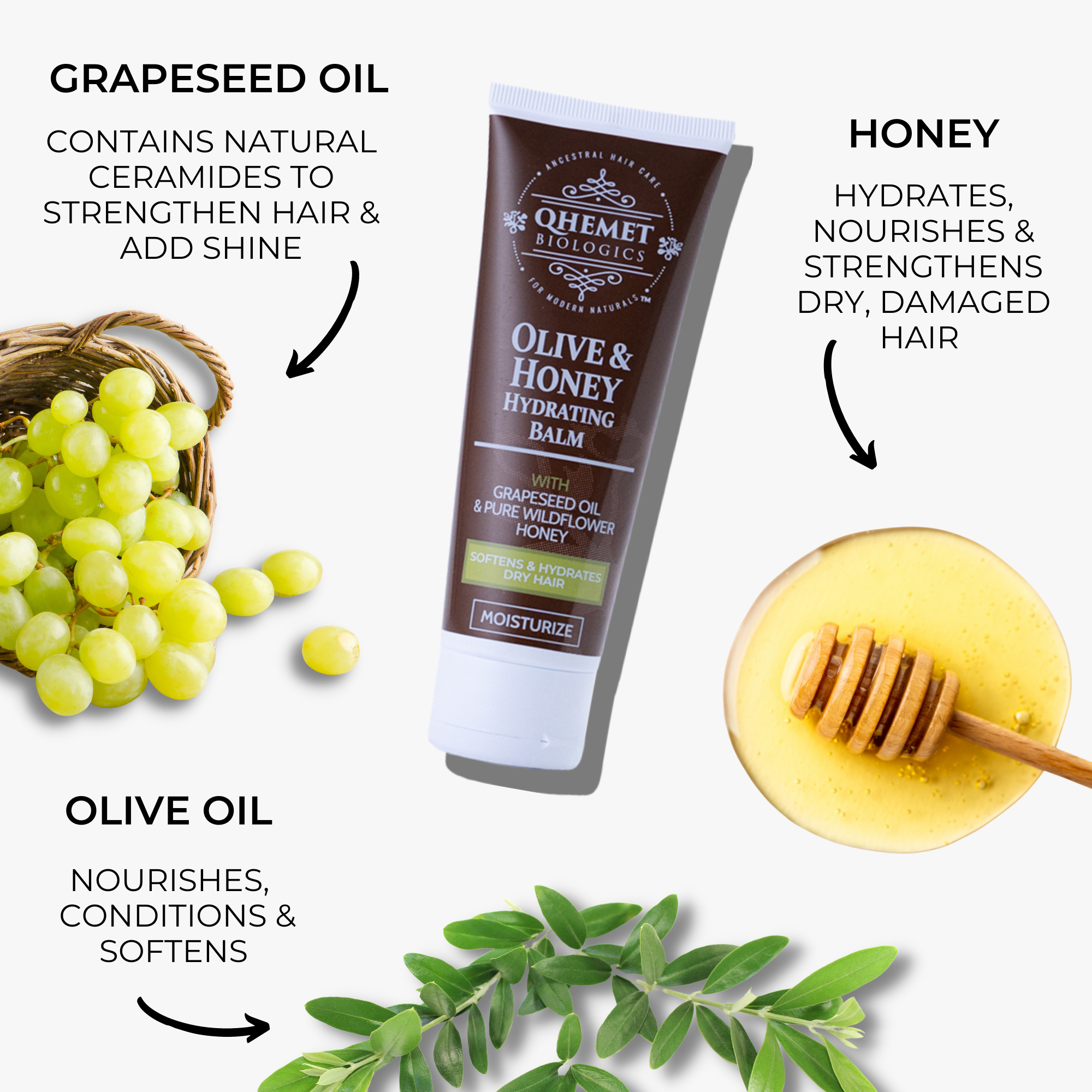 Olive &amp; Honey Hydrating Balm - Qhemet Biologics
